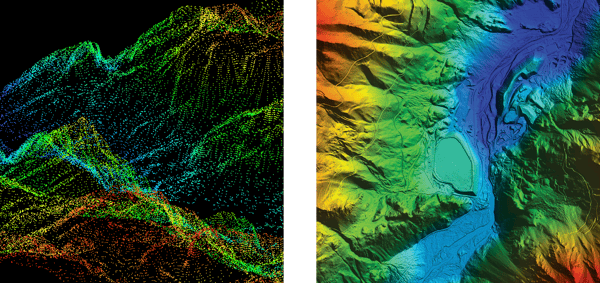 LiDAR comparison - low and high density